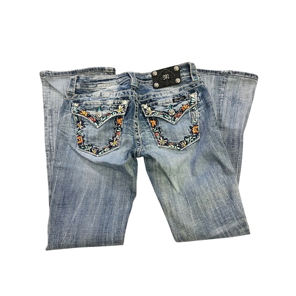 Miss Me Denim - Miss Me Signature Boot Cut Jeans Low Rise Floral Embroidered Vintage y2k Sz 27